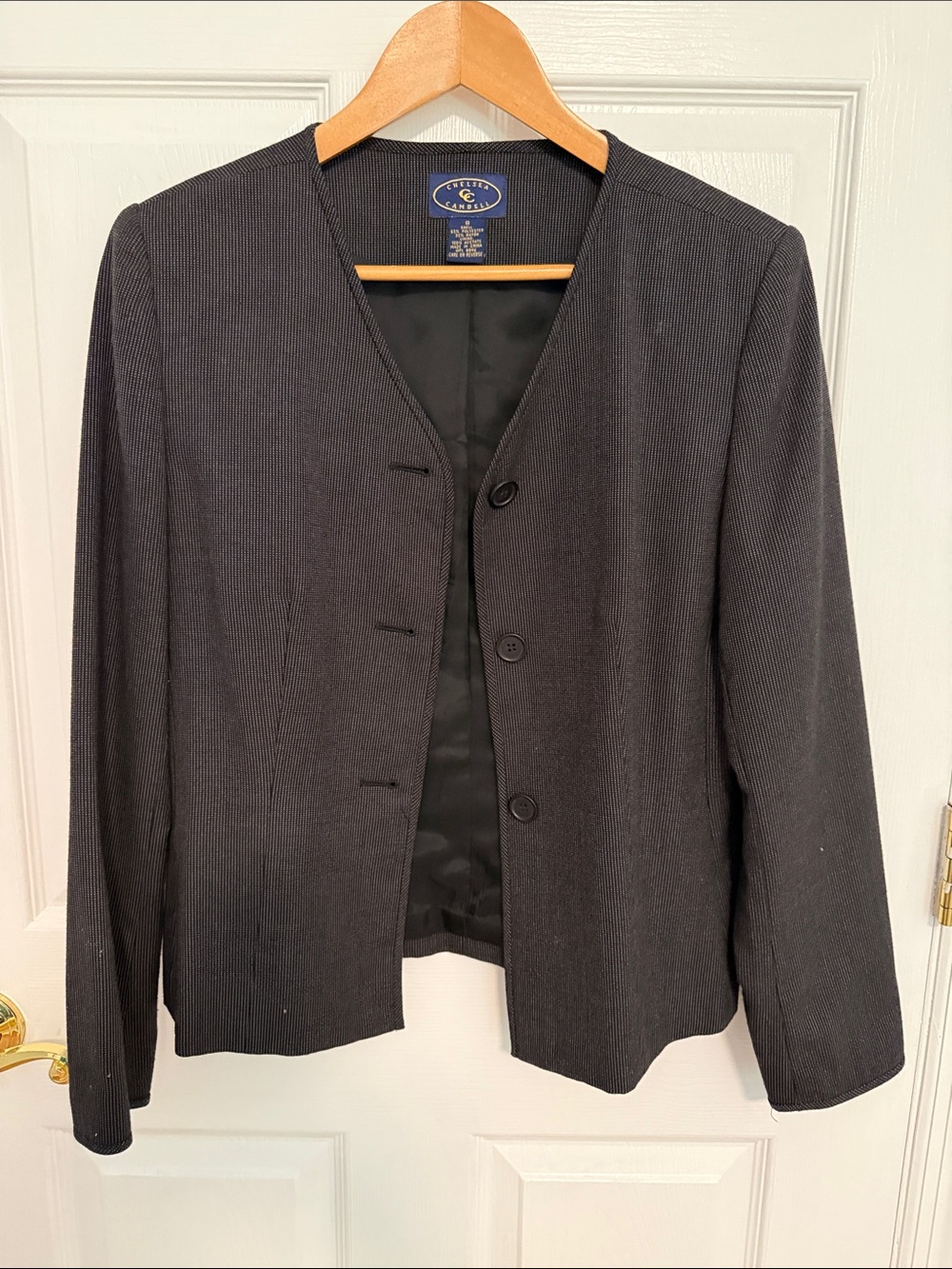 Liz Claiborne Black Collarless Women's Blazer Jacket